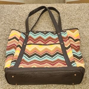 Missoni for Target Chevron Tote - Brown, Yellow, Blue